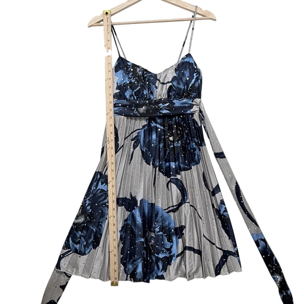Y2K Babydoll Dress 5/6 Blue Black Celestial Fairycore Pleated‎ XS/S Prom Dance - Picture 7 of 10